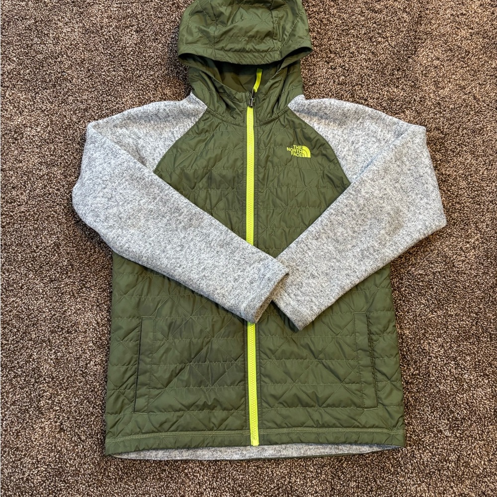 The North Face Kids Green and Gray Hoodie